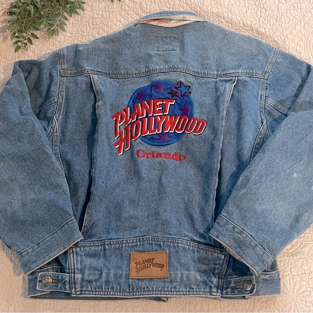 Planet Hollywood: Vintage 1991 Embroidered Button Jean Jacket Size Medium
